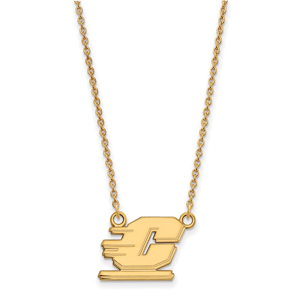 10K Yellow Gold Logoart Central Michigan University Letter C Small Pendant 18 Inch Necklace