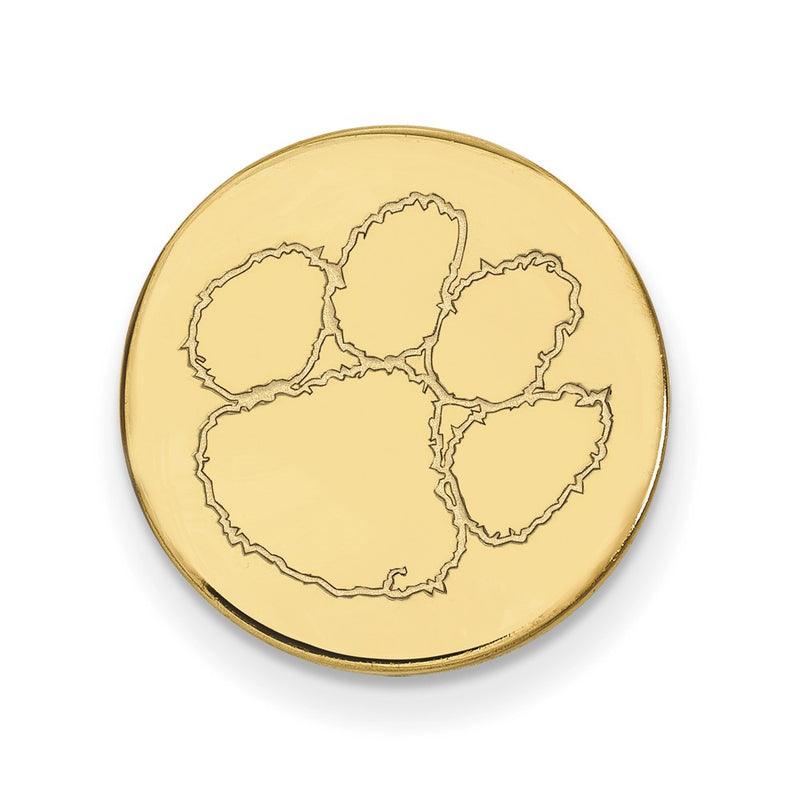 14K Yellow Gold Gold LogoArt Clemson University Tiger Paw Lapel Pin