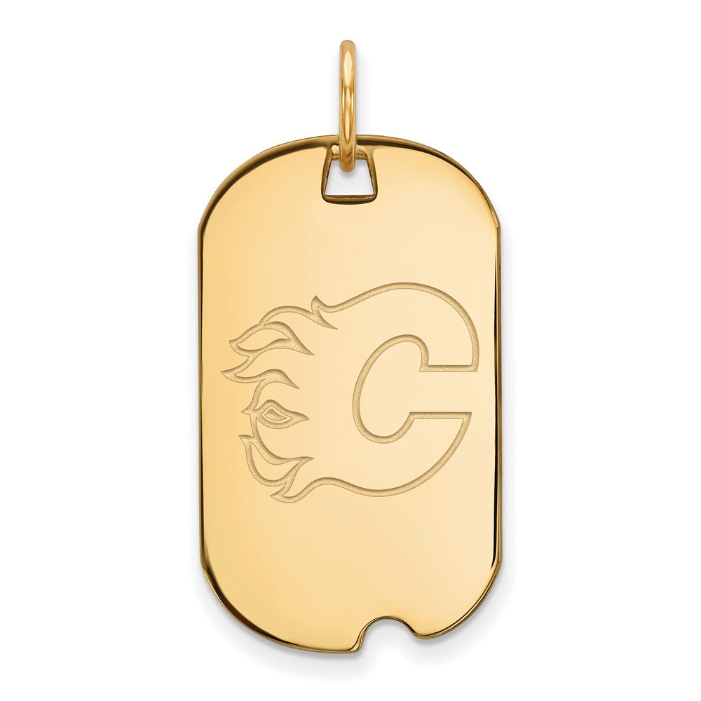 gold-plated-sterling-silver-nhl-logoart-calgary-flames-small-dog-tag-pendant-gp011fla