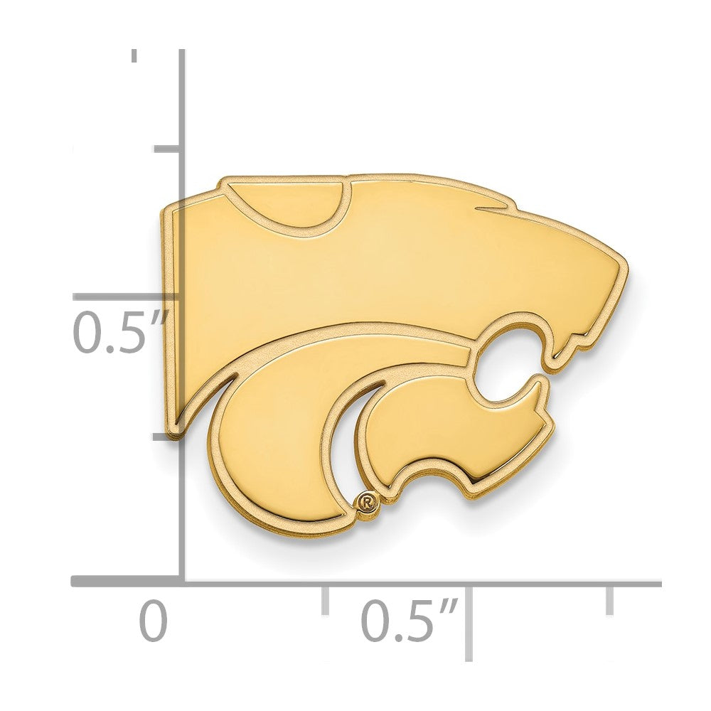 14K Yellow Gold Gold LogoArt Kansas State University Wildcat Lapel Pin