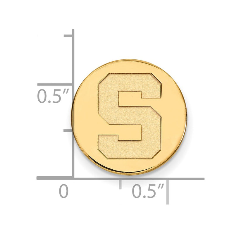 14K Yellow Gold Gold LogoArt Michigan State University Letter S Lapel Pin