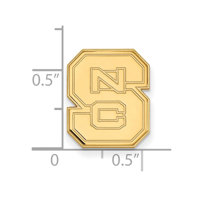 14K Yellow Gold Gold LogoArt North Carolina State University N-C-S Lapel Pin
