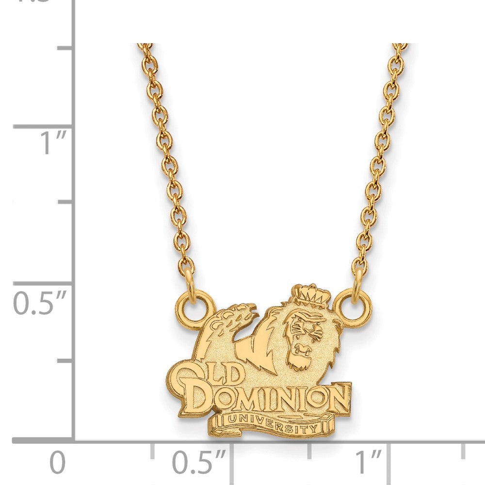 14K Yellow Gold Logoart Old Dominion University Small Pendant 18 Inch Necklace
