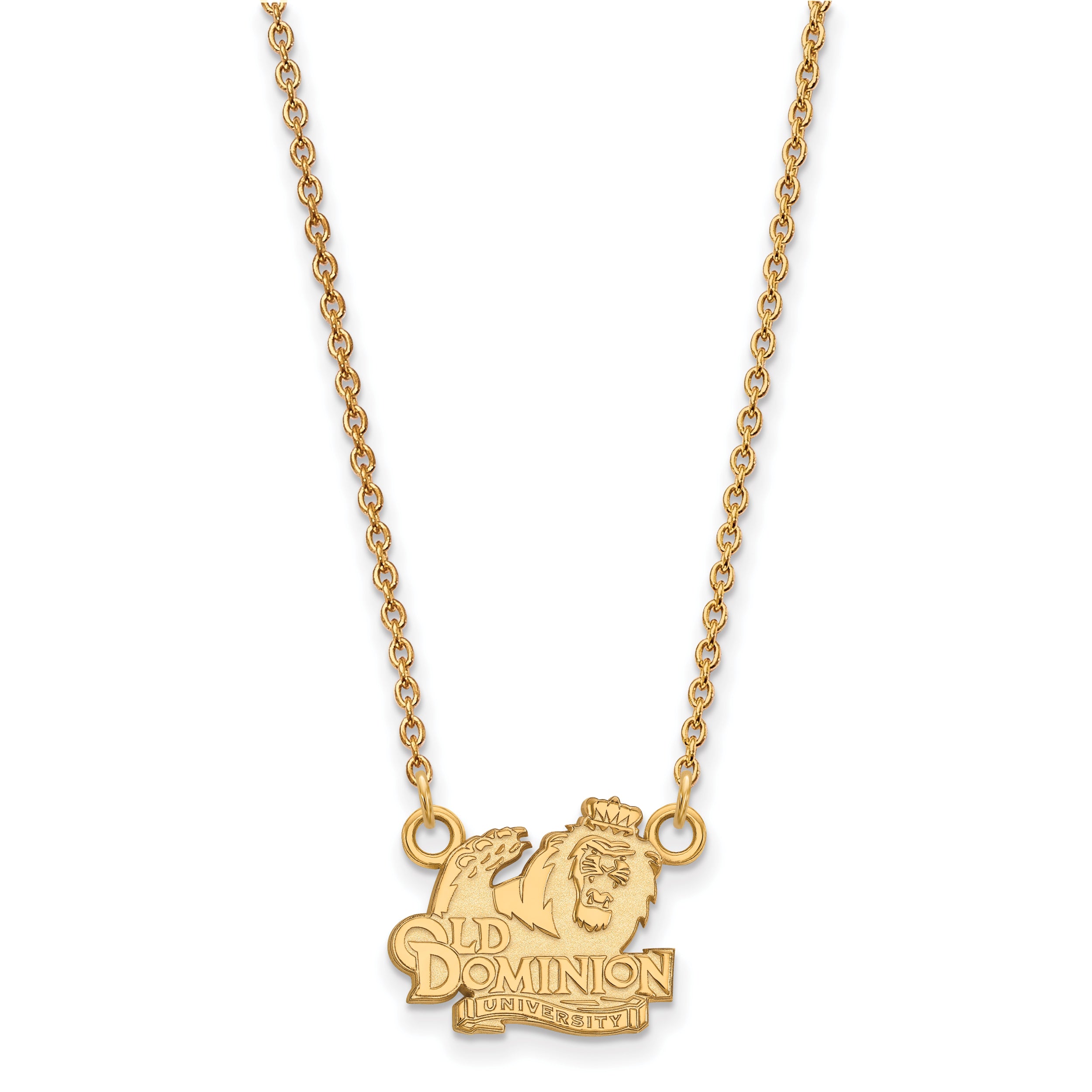 10K Yellow Gold Logoart Old Dominion University Small Pendant 18 Inch Necklace