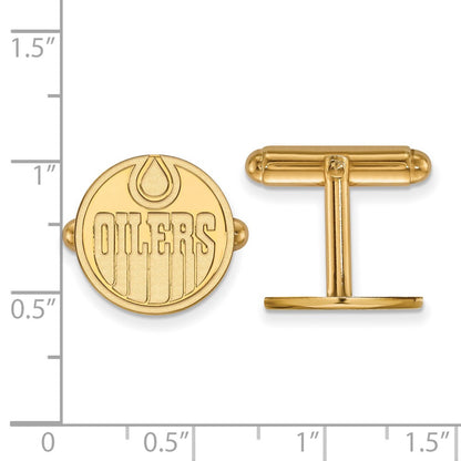 14K Yellow Gold Gold Nhl Logoart Edmonton Oilers Cuff Links