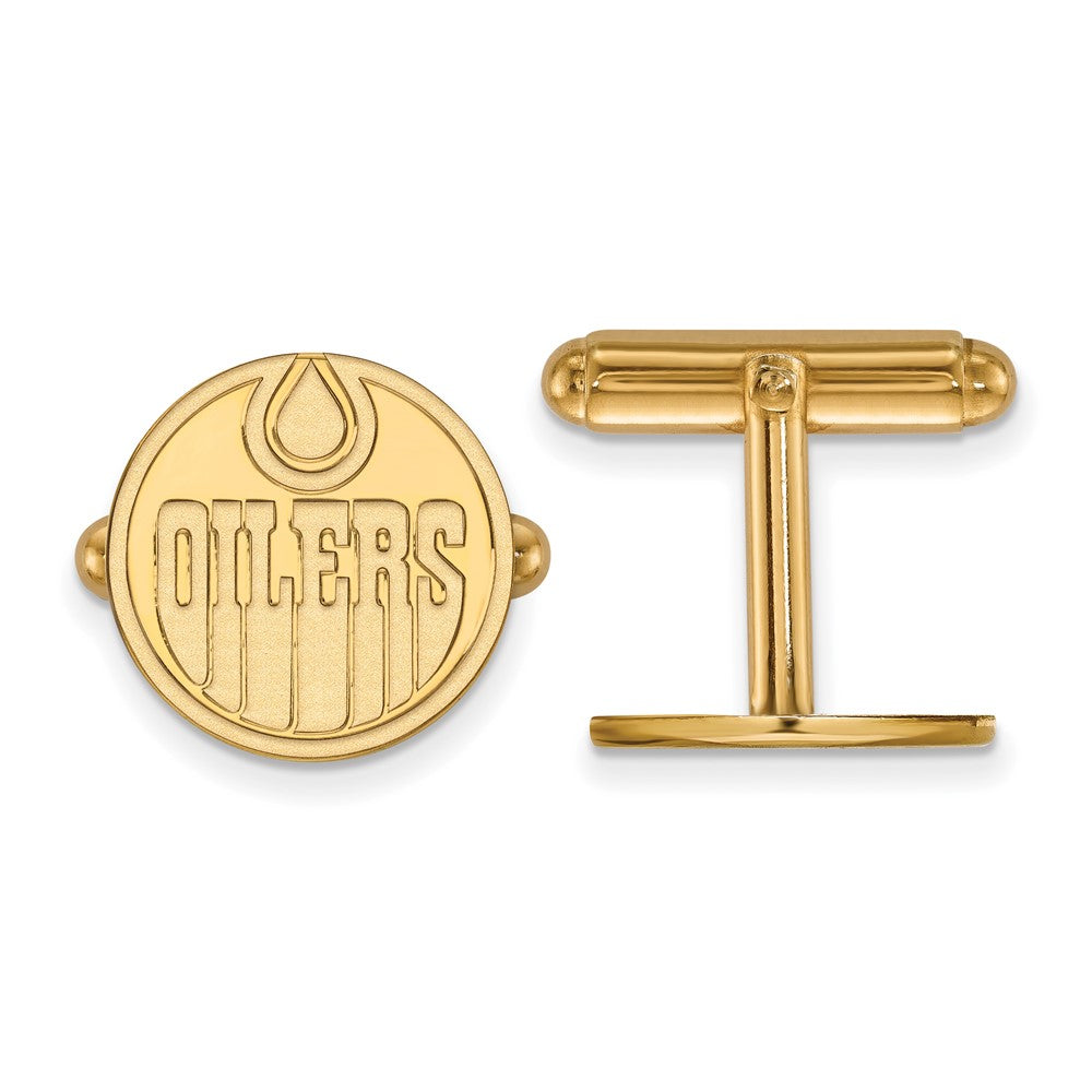 14K Yellow Gold Gold Nhl Logoart Edmonton Oilers Cuff Links