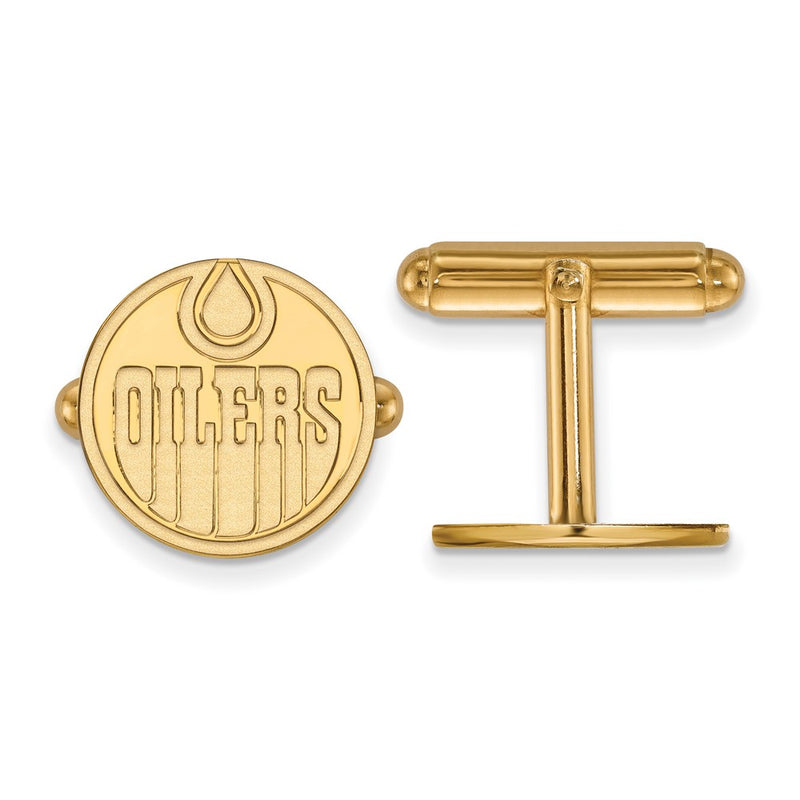 14K Yellow Gold Gold Nhl Logoart Edmonton Oilers Cuff Links
