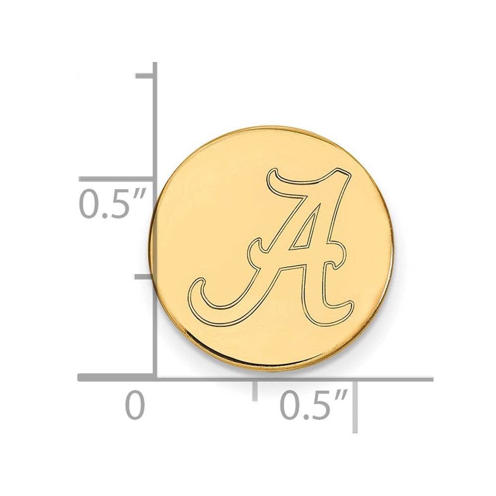 14K Yellow Gold Gold LogoArt University of Alabama Letter A Lapel Pin