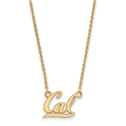 Gold Plated Sterling Silver Logoart University Of California Berkeley Small Pendant 18 Inch Necklace