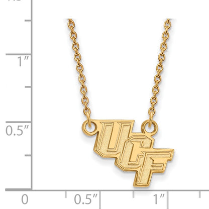 14K Yellow Gold Logoart University Of Central Florida U C F Small Pendant 18 Inch Necklace