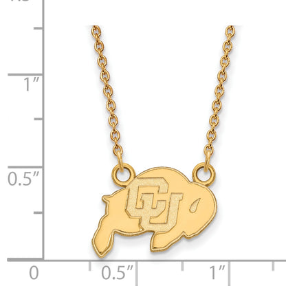 10K Yellow Gold Logoart University Of Colorado Buffalo Small Pendant 18 Inch Necklace