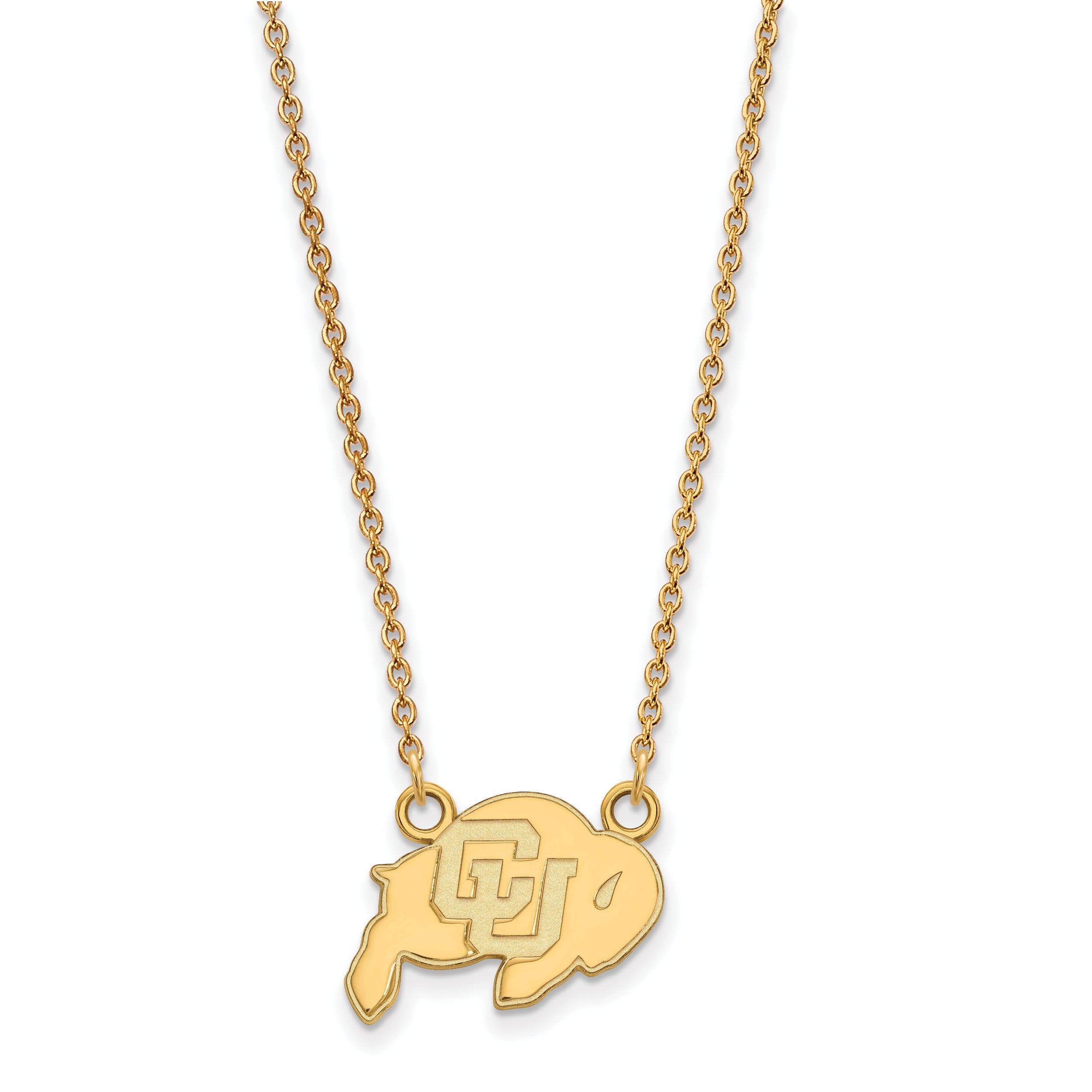 10K Yellow Gold Logoart University Of Colorado Buffalo Small Pendant 18 Inch Necklace
