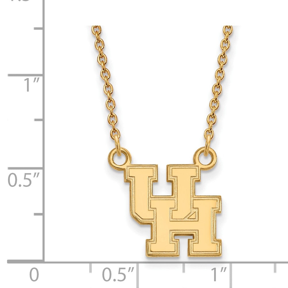 10K Yellow Gold Logoart University Of Houston U H Small Pendant 18 Inch Necklace