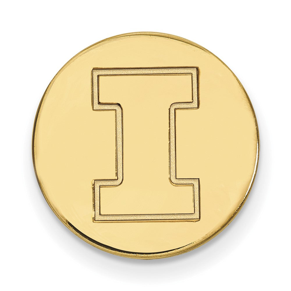 14K Yellow Gold Gold LogoArt University of Illinois Letter I Lapel Pin