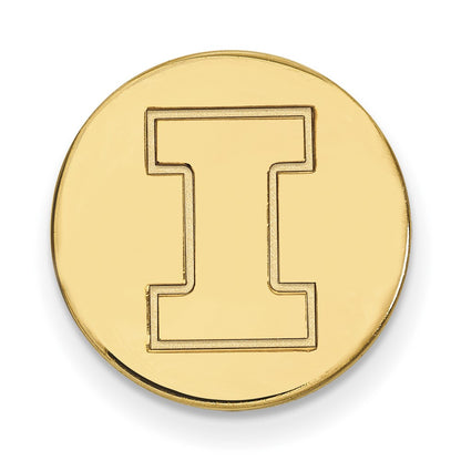 14K Yellow Gold Gold LogoArt University of Illinois Letter I Lapel Pin
