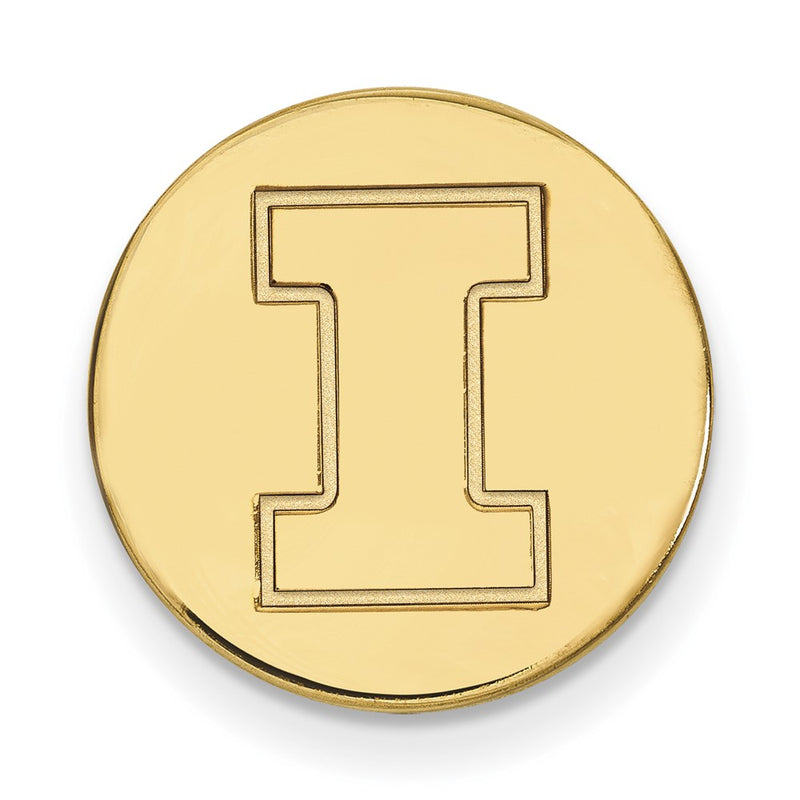 14K Yellow Gold Gold LogoArt University of Illinois Letter I Lapel Pin