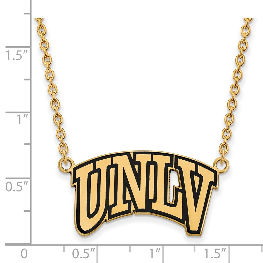 Gold Plated Sterling Silver Logoart University Of Nevada Las Vegas U N L V Large Enameled Pendant 18 Inch Necklace