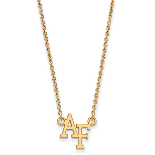 10K Yellow Gold Logoart United States Air Force Academy A F Small Pendant 18 Inch Necklace
