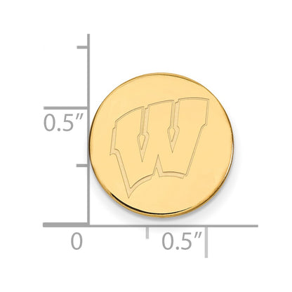 14K Yellow Gold Gold LogoArt University of Wisconsin Letter W Lapel Pin