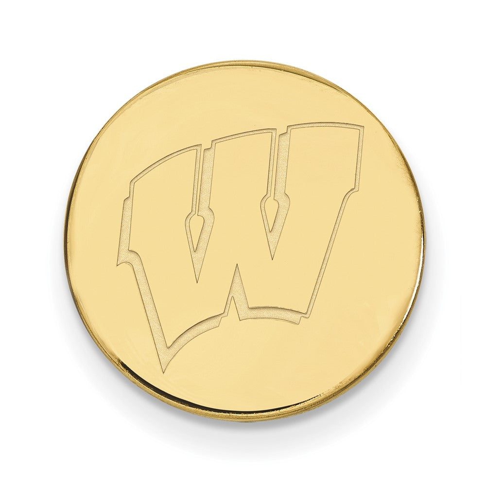 14K Yellow Gold Gold LogoArt University of Wisconsin Letter W Lapel Pin