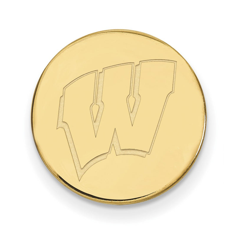 14K Yellow Gold Gold LogoArt University of Wisconsin Letter W Lapel Pin