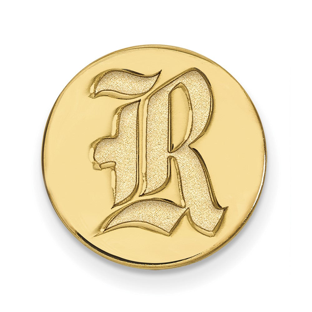 14K Yellow Gold Gold LogoArt Rice University Letter R Lapel Pin