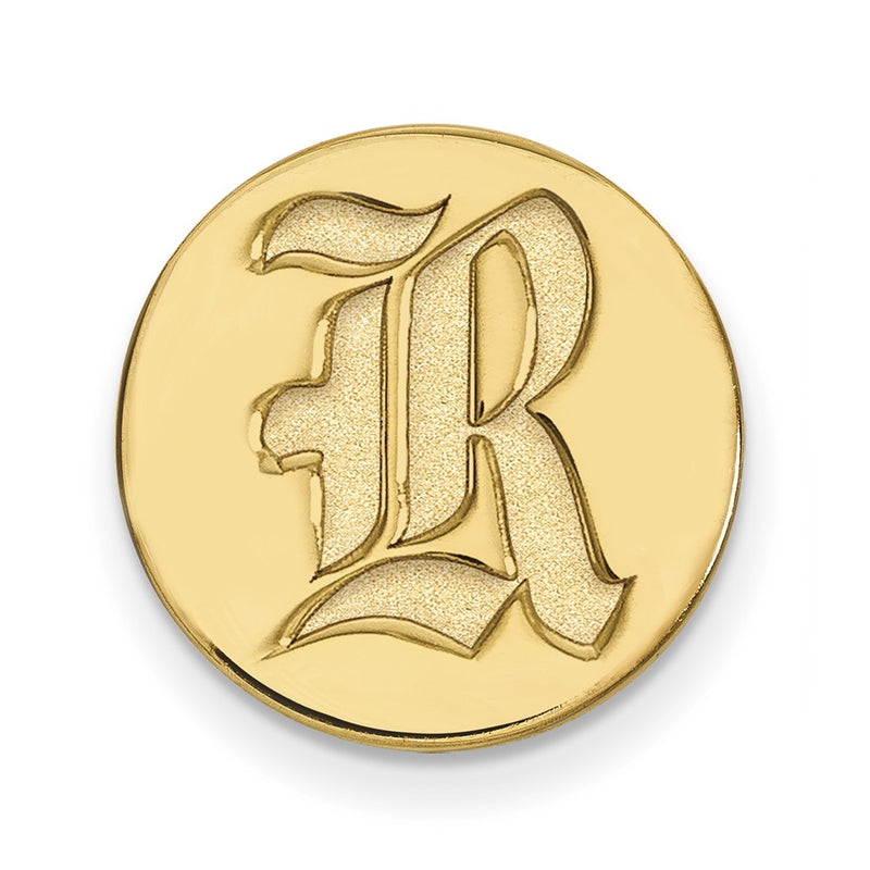 14K Yellow Gold Gold LogoArt Rice University Letter R Lapel Pin