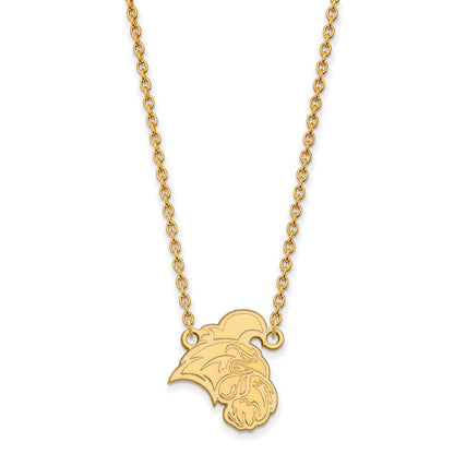 Gold Plated Sterling Silver Logoart Coastal Carolina University Chanticleer Large Pendant 18 Inch Necklace
