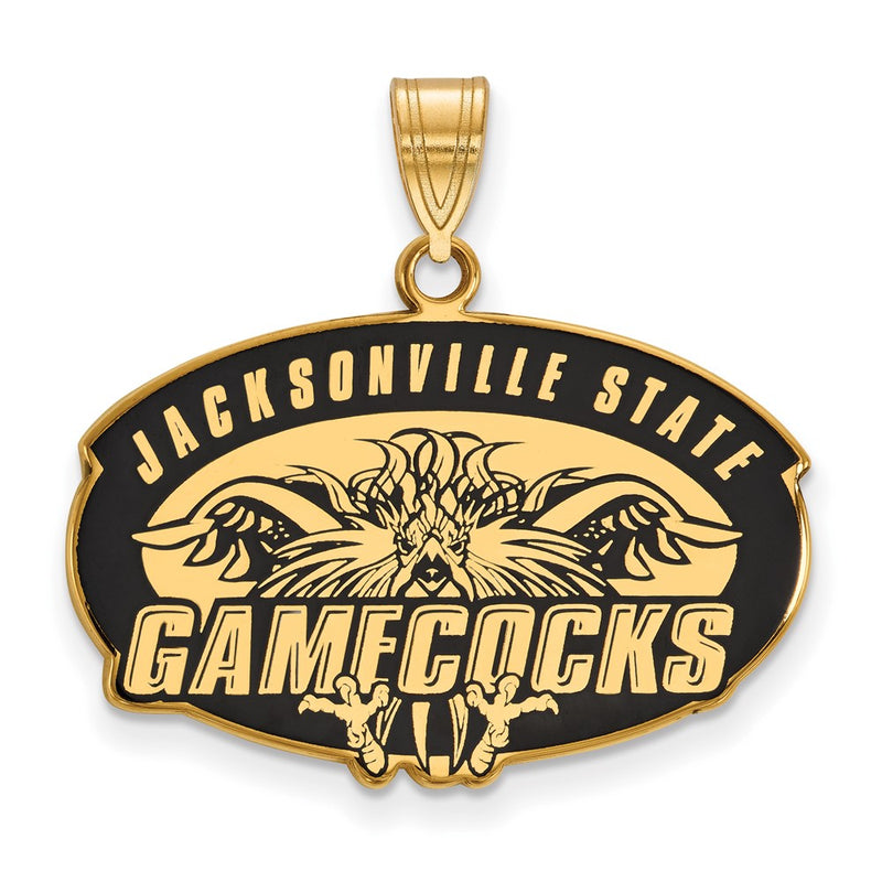 Gold Plated Sterling Silver Logoart Jacksonville State University Large Enameled Pendant