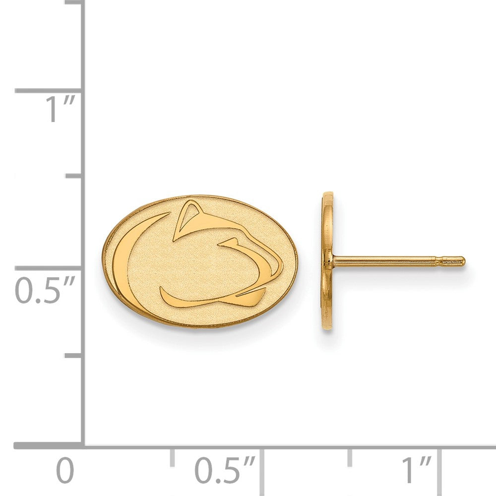 14K Yellow Gold Logoart Penn State University Lion Extra Small Post Earrings