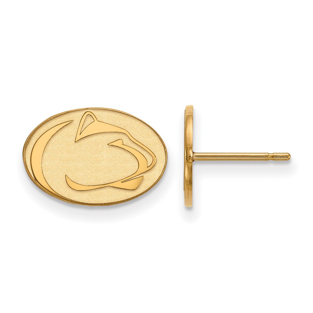 Gold Plated Sterling Silver Logoart Penn State University Lion Extra Small Post Earrings