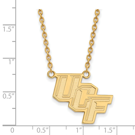 10K Yellow Gold Logoart University Of Central Florida U C F Large Pendant 18 Inch Necklace