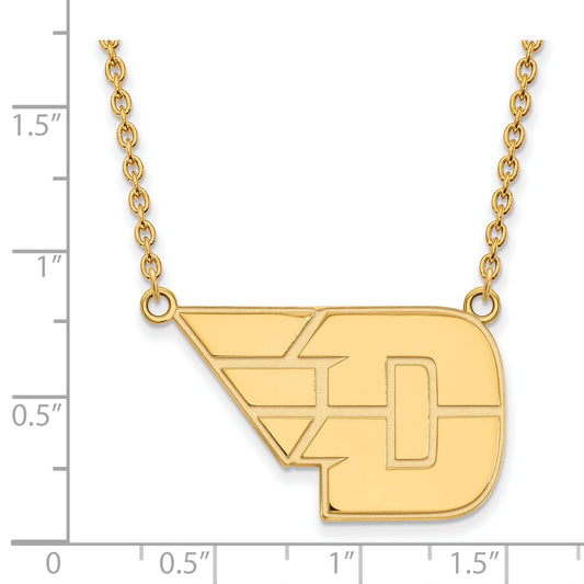 10K Yellow Gold Logoart University Of Dayton Large Pendant 18 Inch Necklace