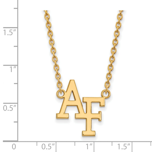 10K Yellow Gold Logoart United States Air Force Academy A F Large Pendant 18 Inch Necklace