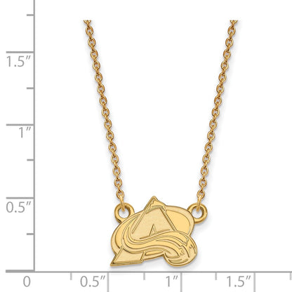 14K Yellow Gold Nhl Logoart Colorado Avalanche Letter A Small Pendant 18 Inch Necklace