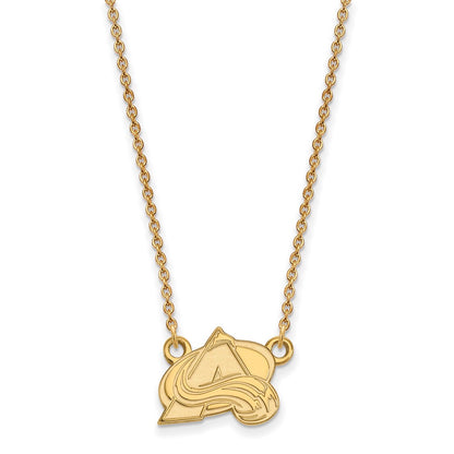 10K Yellow Gold Nhl Logoart Colorado Avalanche Letter A Small Pendant 18 Inch Necklace