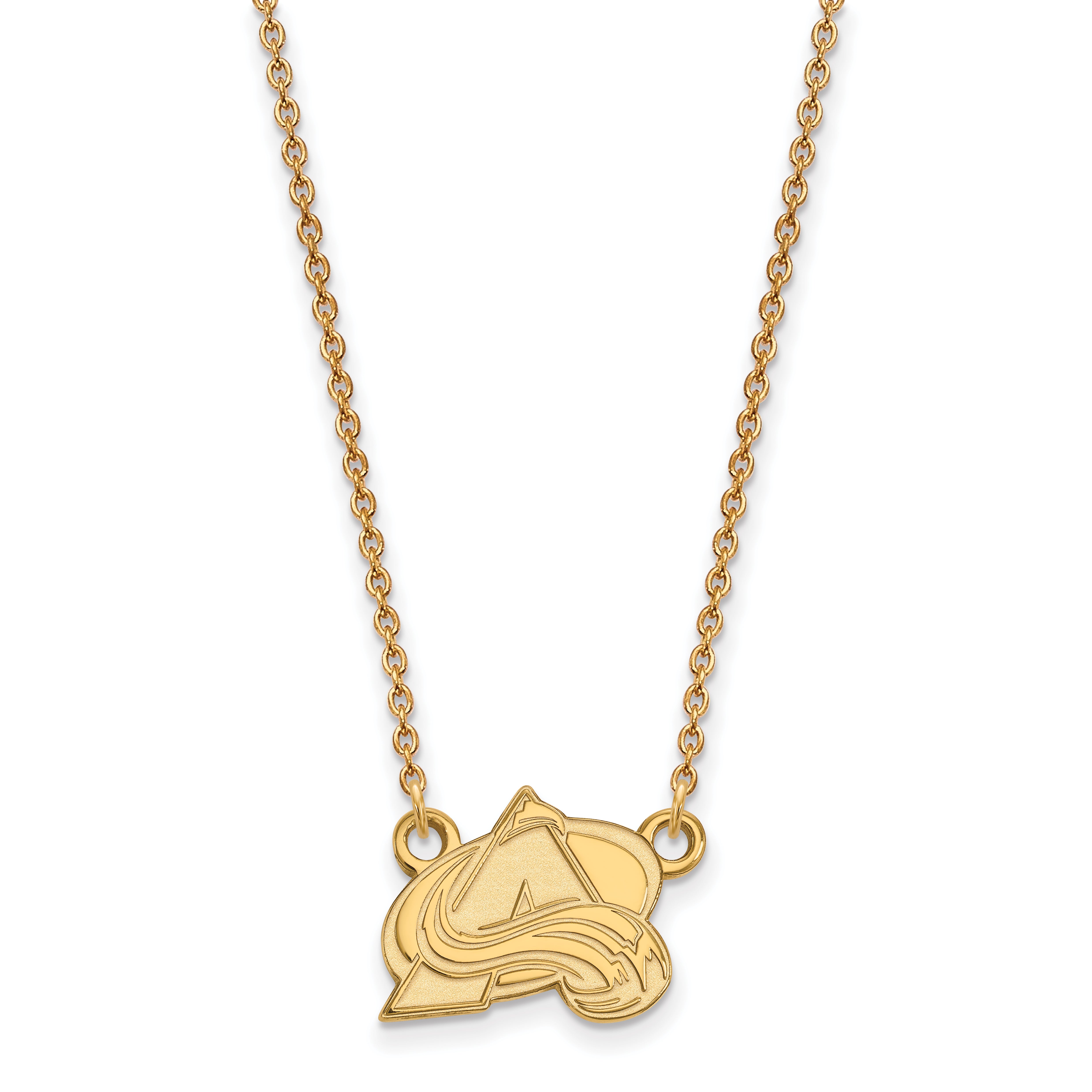10K Yellow Gold Nhl Logoart Colorado Avalanche Letter A Small Pendant 18 Inch Necklace