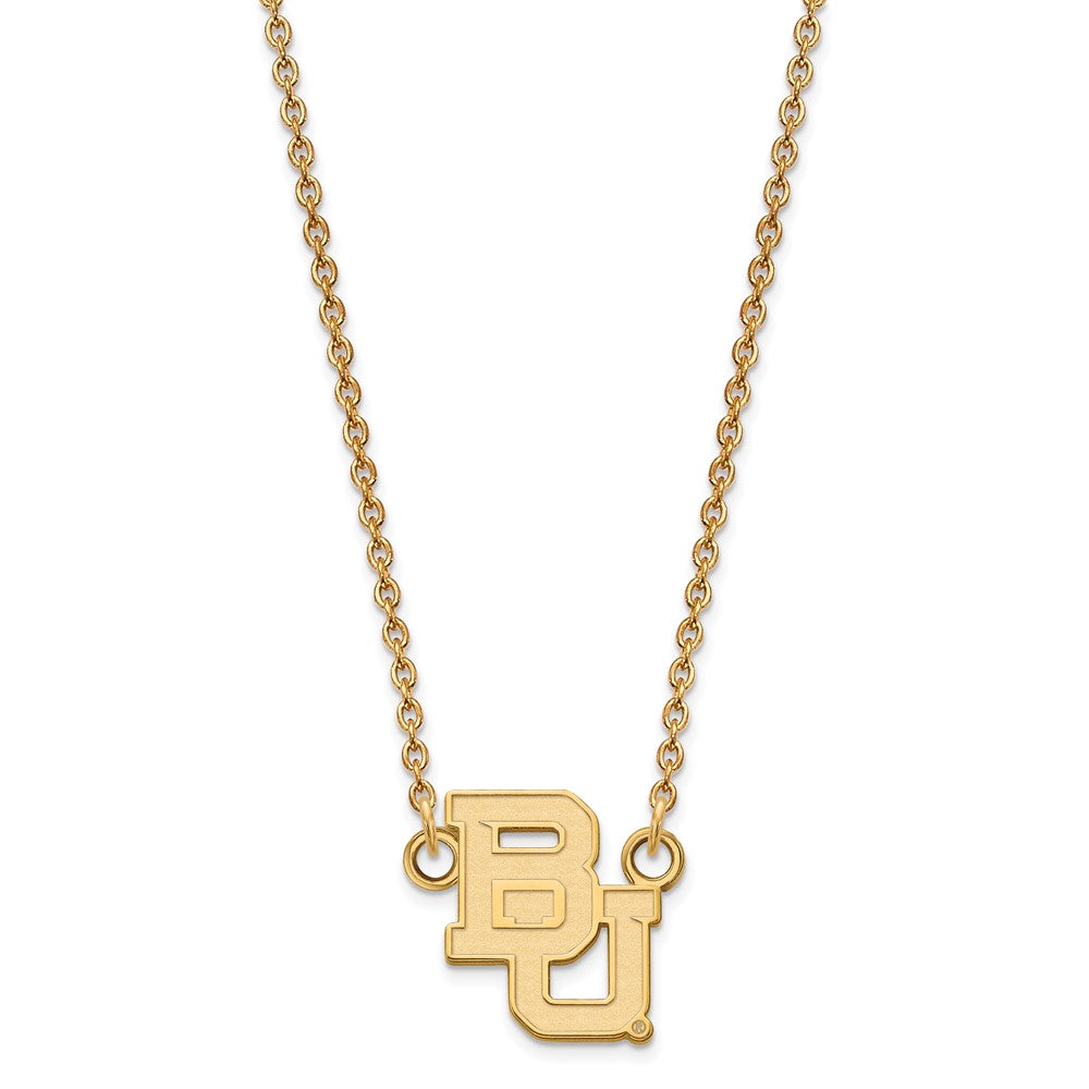10K Yellow Gold Logoart Baylor University Bears Small Pendant 18 Inch Necklace