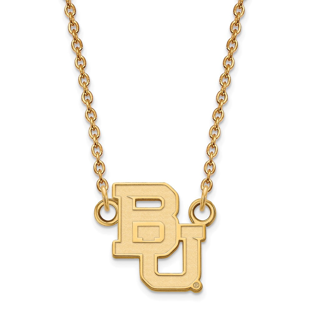 10K Yellow Gold Logoart Baylor University Bears Small Pendant 18 Inch Necklace