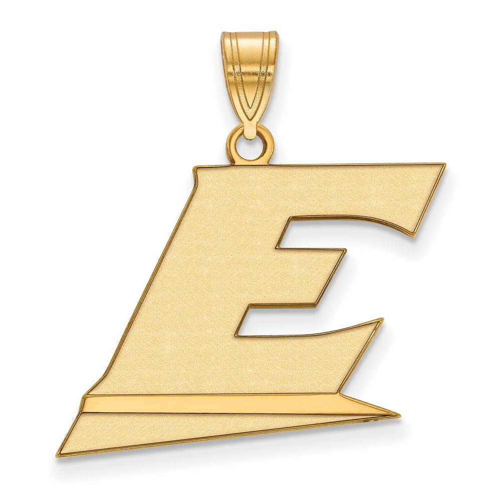 Gold Plated Sterling Silver Logoart Eastern Kentucky University Letter E Large Pendant