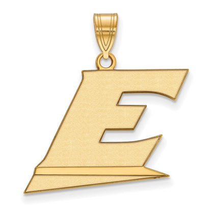 14K Yellow Gold Logoart Eastern Kentucky University Letter E Large Pendant