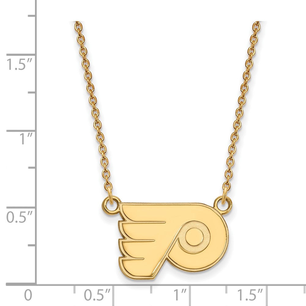 Gold Plated Sterling Silver Nhl Logoart Philadelphia Flyers Sm Pendant 18 Inch Necklace