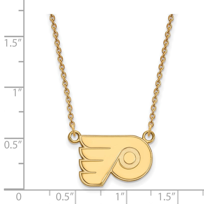 Gold Plated Sterling Silver Nhl Logoart Philadelphia Flyers Sm Pendant 18 Inch Necklace