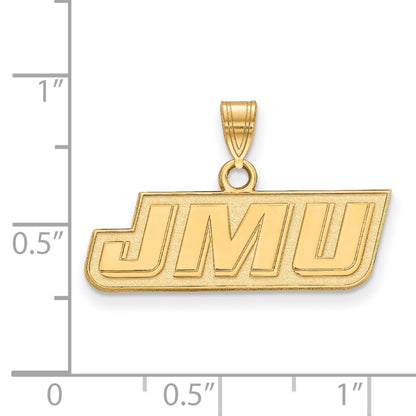 Gold Plated Sterling Silver Logoart James Madison University J M U Small Pendant