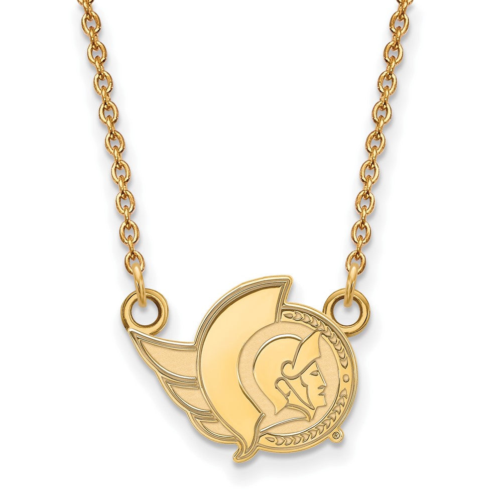 10K Yellow Gold Nhl Logoart Ottawa Senators Small Pendant 18 Inch Necklace
