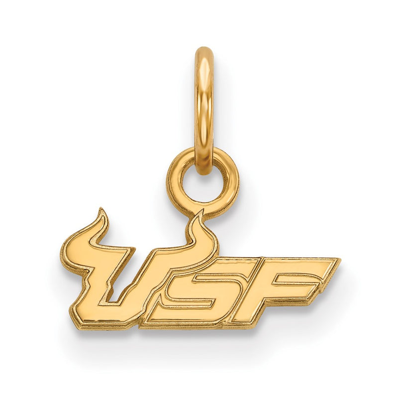 Gold Plated Sterling Silver Logoart University Of South Florida U S F Extra Small Pendant