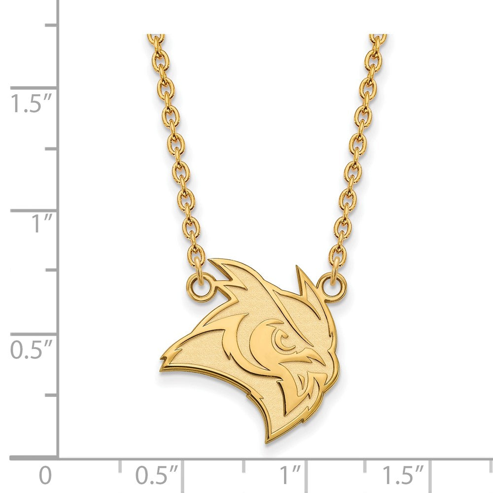 14K Yellow Gold Logoart Rice University Owl Large Pendant 18 Inch Necklace