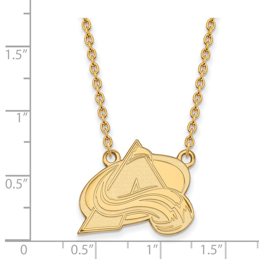 10K Yellow Gold Nhl Logoart Colorado Avalanche Letter A Large Pendant 18 Inch Necklace