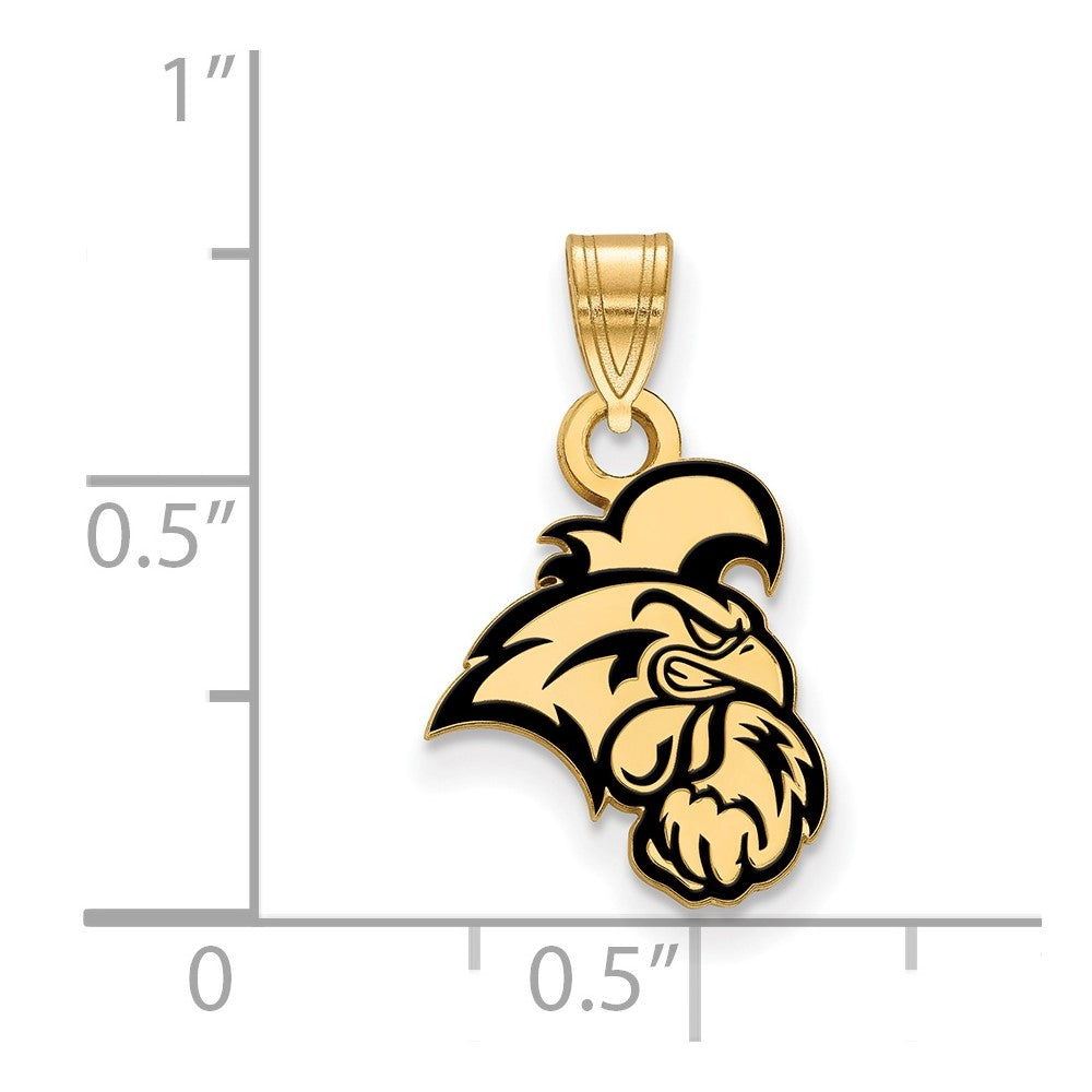 Gold Plated Sterling Silver Logoart Coastal Carolina University Chanticleer Small Enameled Pendant