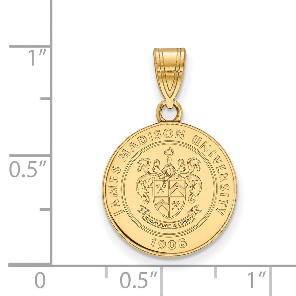 Gold Plated Sterling Silver Logoart James Madison University Medium Crest Pendant